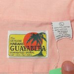 画像3: 古着 00's HABAND GUAYABERA グアヤベラ ジップアップ キューバシャツ PINK / 200526 (3)