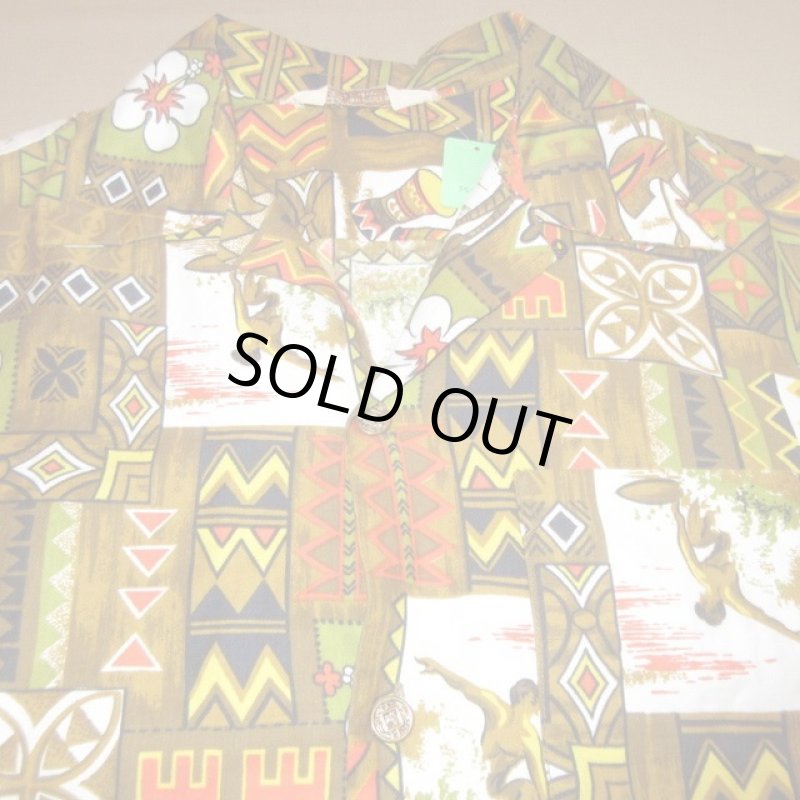 画像5: 古着 60's ROYAL HAWAIIAN サーフ柄 アロハシャツ ハワイアン 半袖シャツ MIX / 200609 (5)