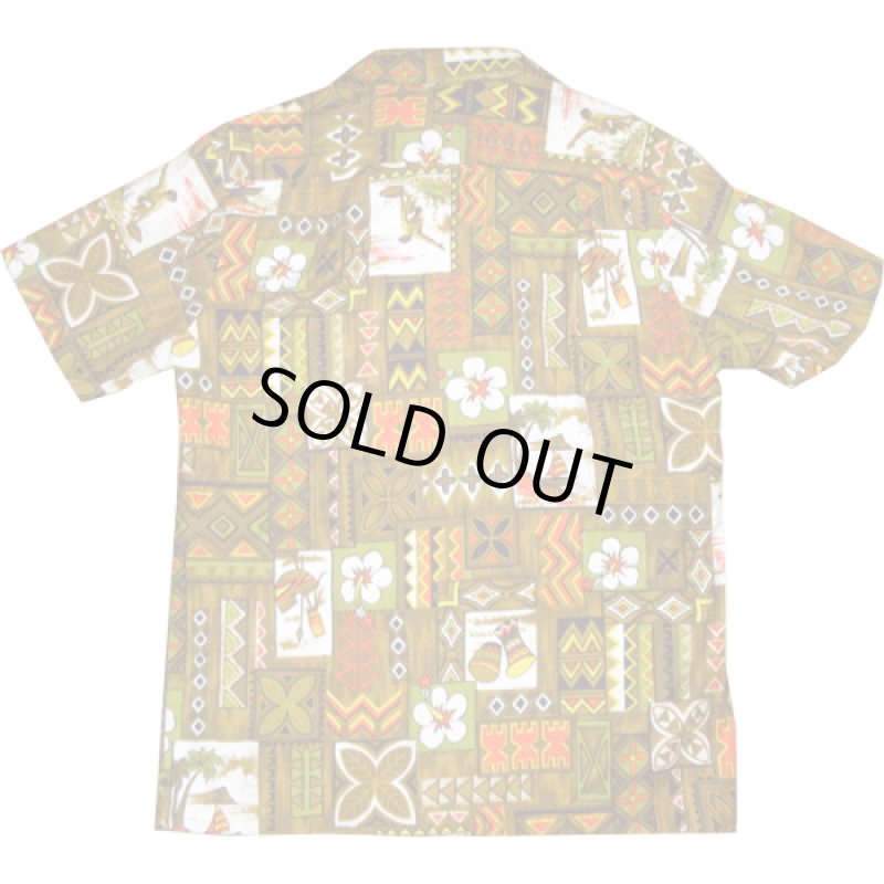 画像2: 古着 60's ROYAL HAWAIIAN サーフ柄 アロハシャツ ハワイアン 半袖シャツ MIX / 200609 (2)