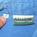 画像6: 古着 80's Coldwater Creek オウム ペイント コットンシャツ BLUE /200615 (6)