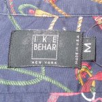 画像3: 古着 00's IKE BEHAR アイクベーハー 総柄 半袖シャツ アメリカ製 NVY / 200630 (3)