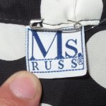 画像3: 古着 90's MS RUSS ドットパターン 化繊 半袖シャツ BLK×WHT / 200630 (3)
