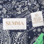 画像3: 古着 80's SUMMA バンダナ柄 シルクシャツ 半袖シャツ NVY / 200630 (3)