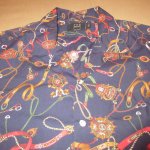 画像4: 古着 00's IKE BEHAR アイクベーハー 総柄 半袖シャツ アメリカ製 NVY / 200630 (4)