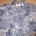画像4: 古着 80's SUMMA バンダナ柄 シルクシャツ 半袖シャツ NVY / 200630 (4)