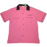 画像2: USED 美品 00's Crusin USA ボーリングシャツ PINK×BLK / 200715 (2)