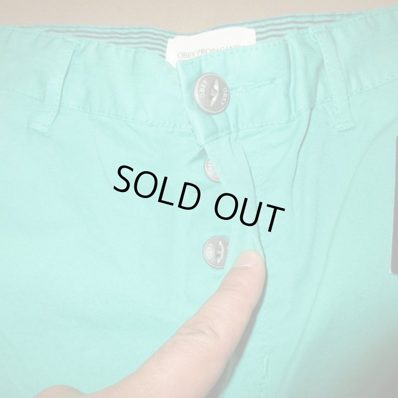 画像4: 新品 00's OBEY オベイ ストリート カラーパンツ GRN / 200813 (4)