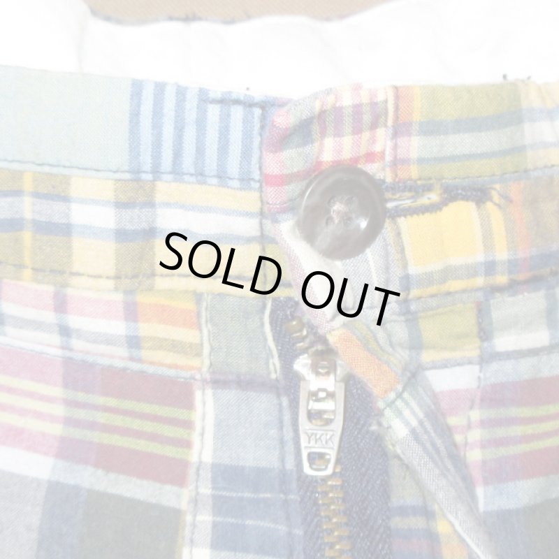 画像5: USED 00's Ralph Lauren ラルフローレン マドラスチェック パッチワークパンツ MIX / 200813 (5)