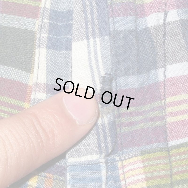 画像7: USED 00's Ralph Lauren ラルフローレン マドラスチェック パッチワークパンツ MIX / 200813 (7)