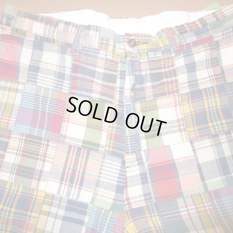 画像4: USED 00's Ralph Lauren ラルフローレン マドラスチェック パッチワークパンツ MIX / 200813 (4)