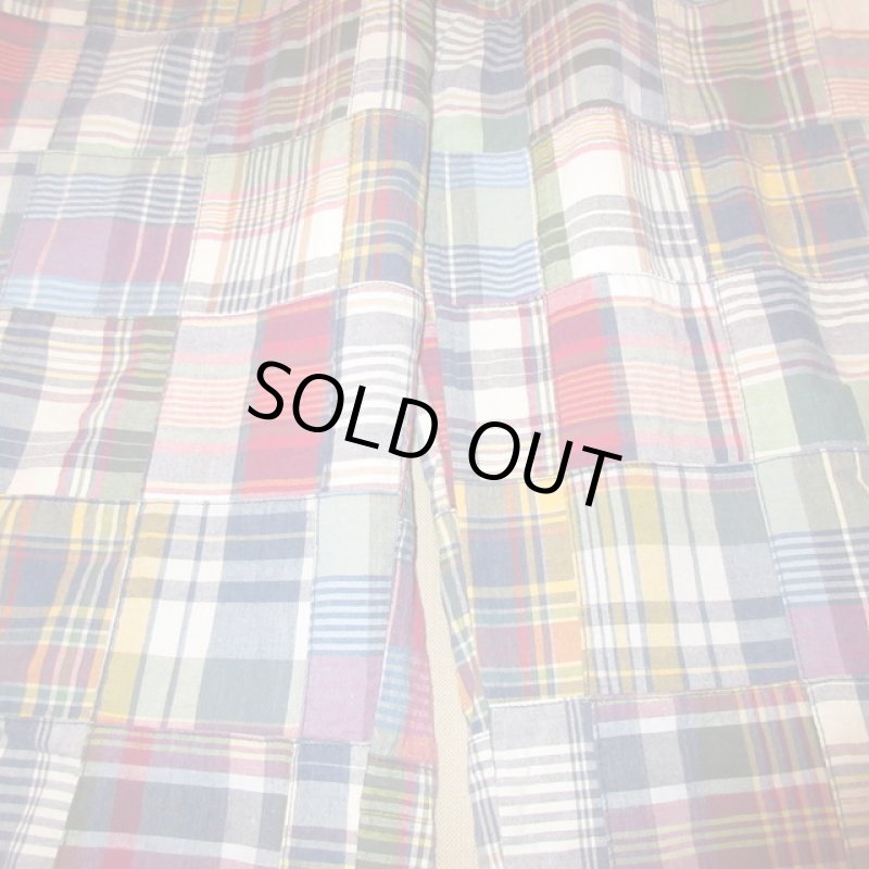 画像3: USED 00's Ralph Lauren ラルフローレン マドラスチェック パッチワークパンツ MIX / 200813 (3)