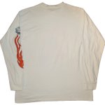 画像3: USED 90's ZZ TOP ファイヤーパターン 長袖 Tシャツ WHT / 200902 (3)