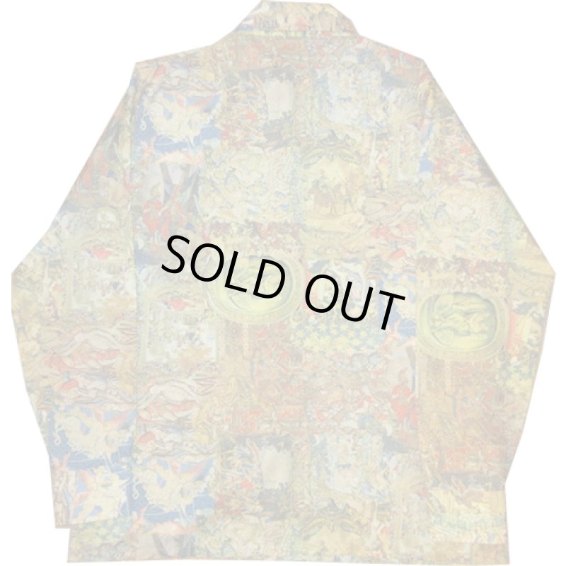 画像2: USED 70's TRAFALGAR 古代 総柄 ポリシャツ MIX / 200920 (2)