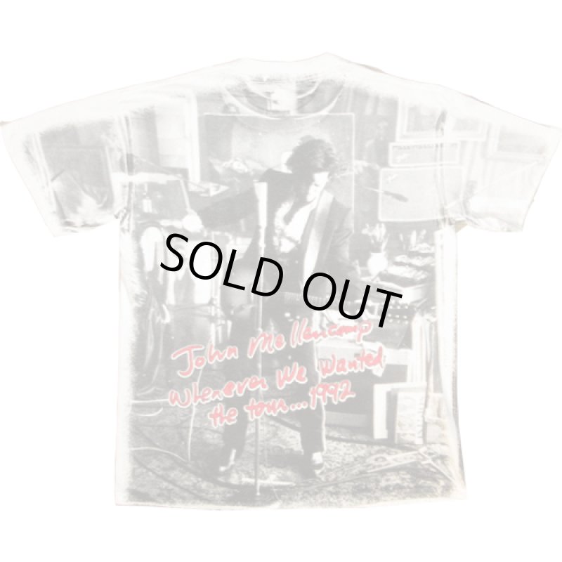 画像2: USED 90's JOHN MELLENCAMP ジョンメレンキャンプ TOUR 全面プリント Tシャツ WHT / 200922 (2)