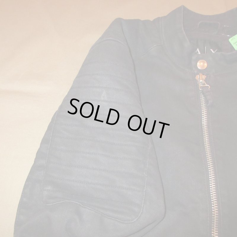 画像5: USED 00's ARMANI EXCHANGE アルマーニ エクスチェンジ ライダースジャケット BLK / 201010 (5)