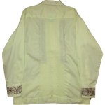 画像2: USED 70's BRUMMEL 刺繍入り 長袖 メキシカンシャツ YEL / 201104 (2)