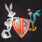 画像3: USED 90's LOONEY TUNES バックスバニー ロードランナー レザースリーブ スタジャン BLK×YEL / 201201 (3)