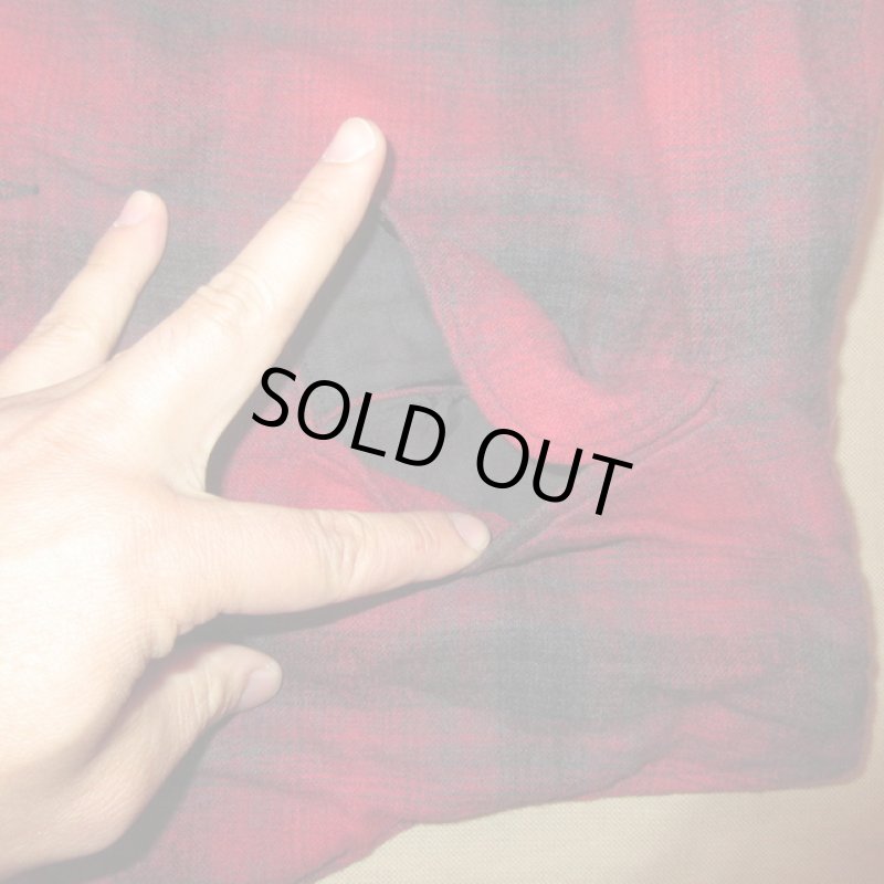 画像6: USED 50's PENDLETON ペンドルトン ウールマーク無し オンブレチェック ウールベスト RED×BLK / 201206 (6)