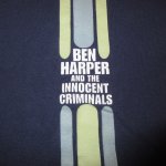 画像1: USED 90's BEN HARPER&THE INNOCENT CRIMINALS ベンハーパー ユーロツアー Tシャツ NVY / 210101 (1)
