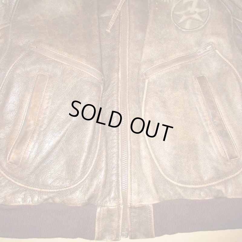 画像8: USED 80's WILKER INDUSTRIES B-37 TYPE レザーフライトジャケット BRW / 210105 (8)