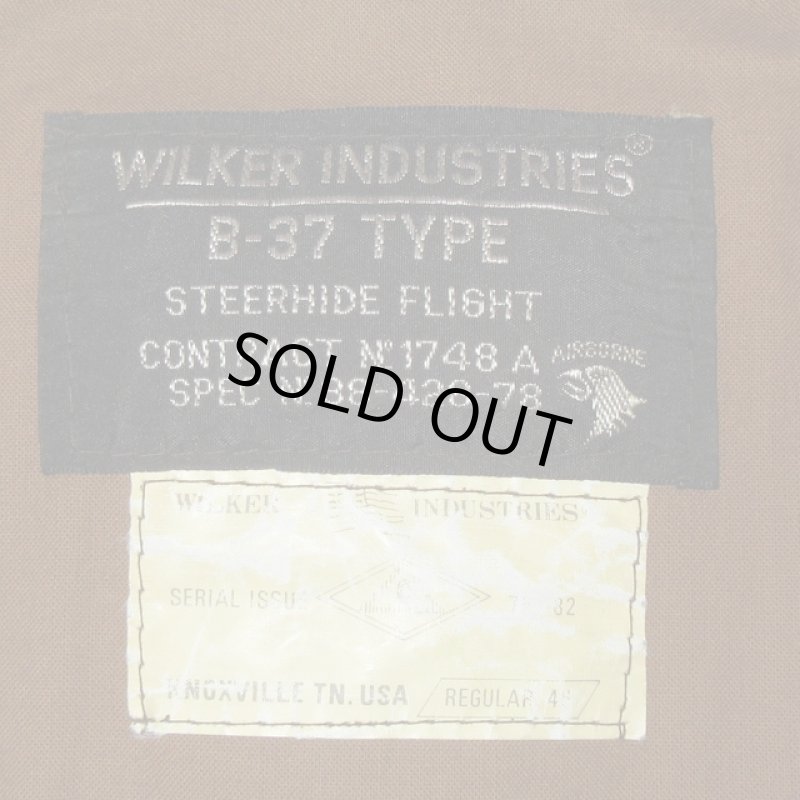 画像4: USED 80's WILKER INDUSTRIES B-37 TYPE レザーフライトジャケット BRW / 210105 (4)