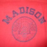 画像3: USED 80's MADISON マディソン高校 ７分袖 フットボールTシャツ RED / 210115 (3)