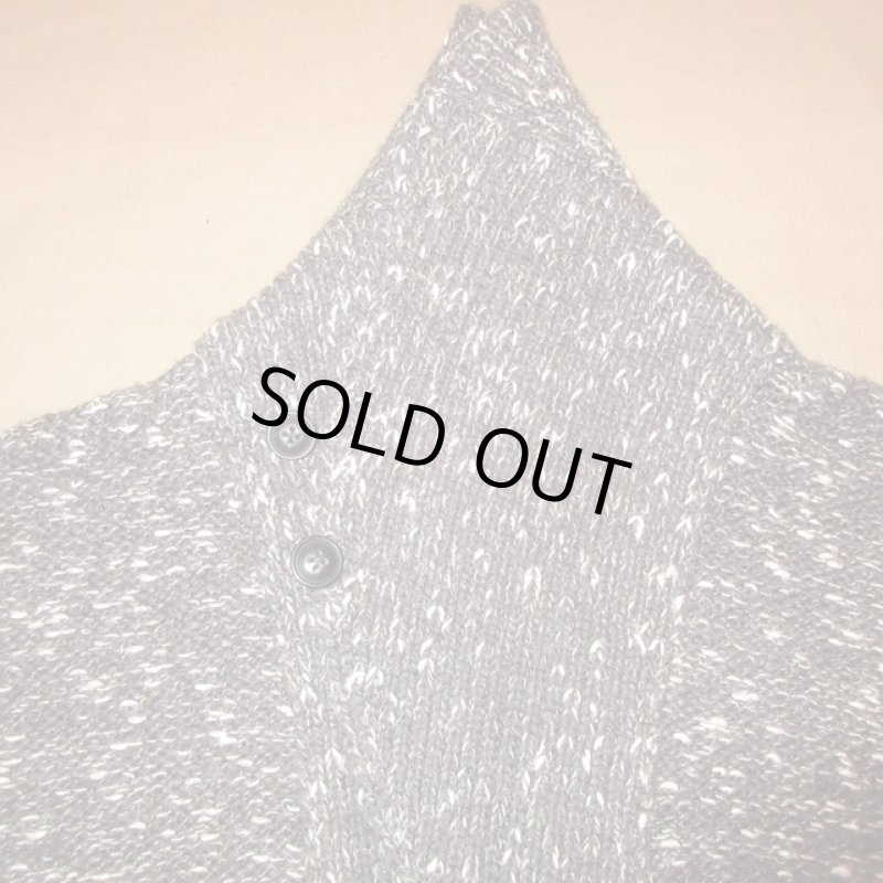 画像6: USED 00's DENIM&SUPPLY デニム&サプライ ショールカラー コットン ニットカーディガン BLK×WHT / 210118 (6)