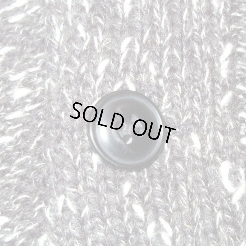 画像9: USED 00's DENIM&SUPPLY デニム&サプライ ショールカラー コットン ニットカーディガン BLK×WHT / 210118 (9)