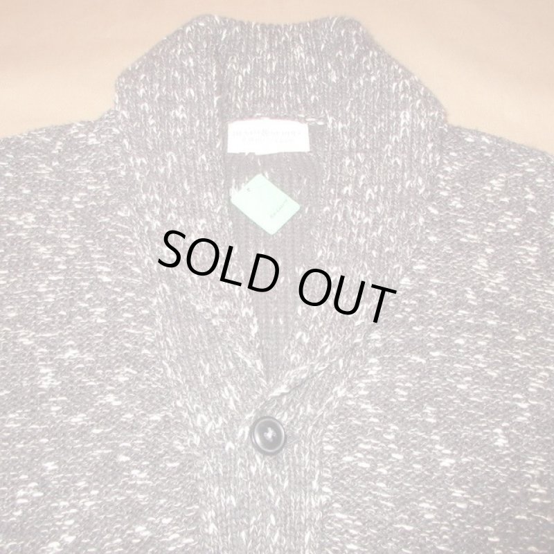 画像5: USED 00's DENIM&SUPPLY デニム&サプライ ショールカラー コットン ニットカーディガン BLK×WHT / 210118 (5)