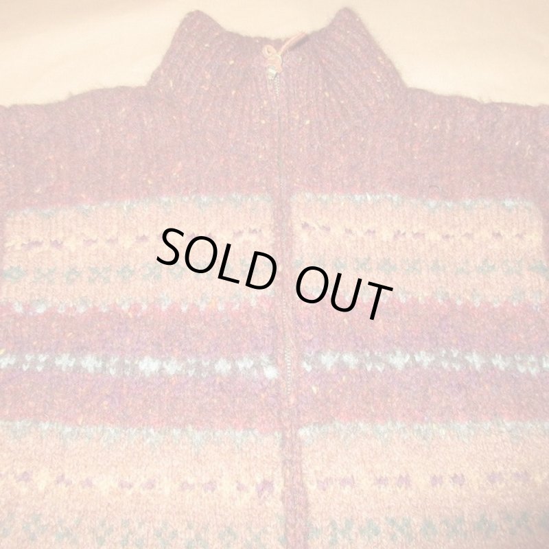 画像4: USED 00's LAUREN Ralph Lauren ネイティヴボーダー ニットカーディガン BUG×BRW / 210118 (4)