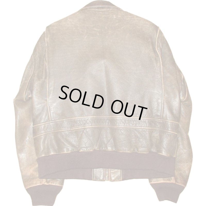 画像2: USED 80's WILKER INDUSTRIES B-37 TYPE レザーフライトジャケット BRW / 210105 (2)