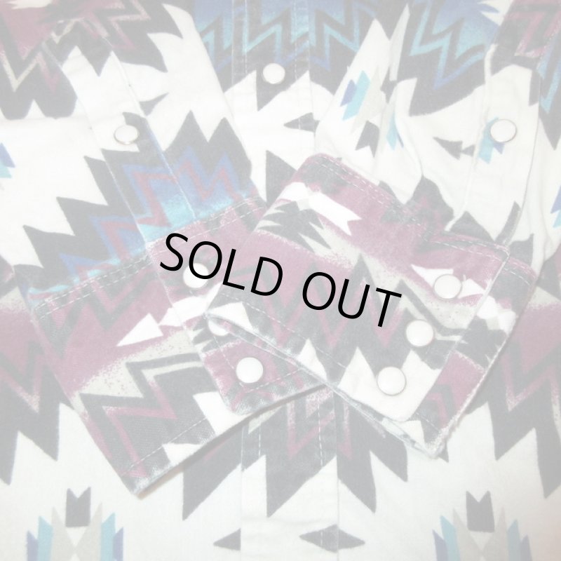 画像7: USED 90's Wrangler ラングラー ネイティヴ柄 ネルシャツ MIX / 210127 (7)