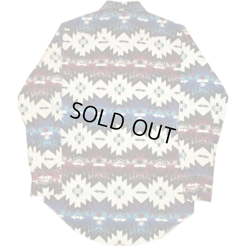 画像2: USED 90's Wrangler ラングラー ネイティヴ柄 ネルシャツ MIX / 210127 (2)