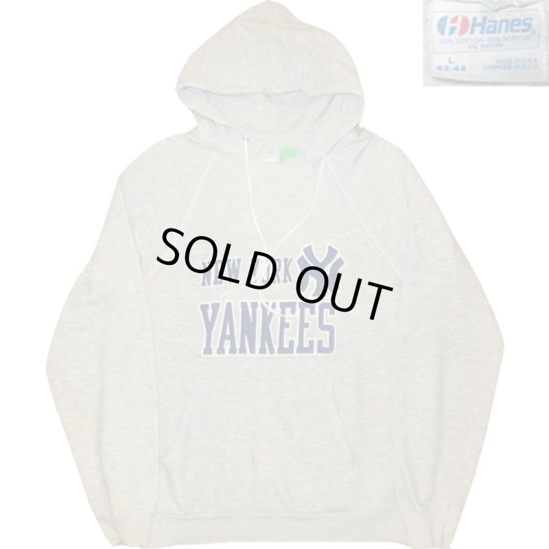 画像1: USED 80's NEW YORK YANKEES NYヤンキース スウェットパーカ GRY /210204 (1)