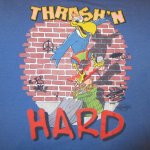 画像3: USED 80's THRASH’N HARD オールドスケート Tシャツ BLUE / 210316 (3)