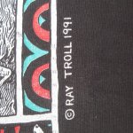 画像4: USED 90's RAY TROLL レイトロール アート ウルフ Tシャツ BLK / 210316 (4)