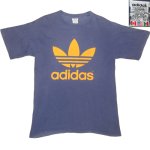 画像1: USED 90's adidas アディダス トレフォイル ロゴ アメリカ製 Tシャツ NVY×YEL / 210315 (1)