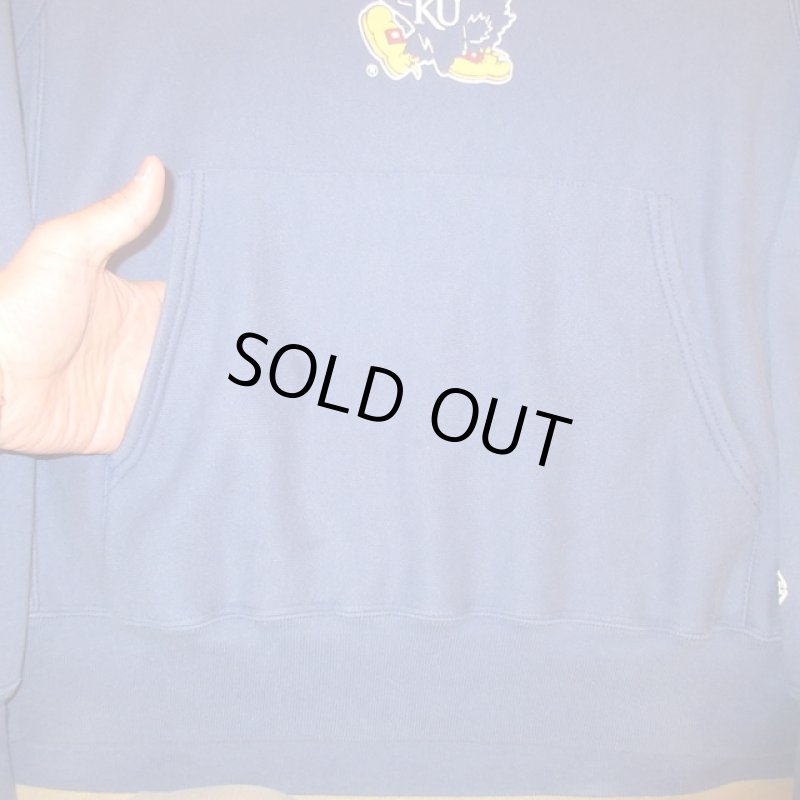 画像8: USED 00's CHAMPION チャンピオン リバースウィーヴ スウェットパーカ BLUE /210412 (8)