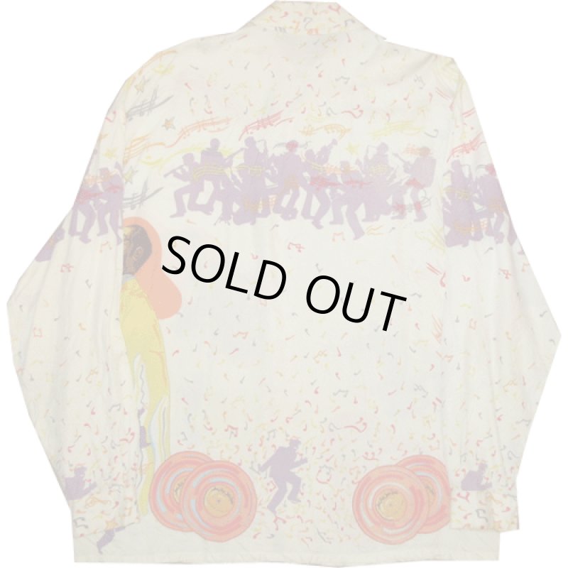 画像2: USED 90's Silversilk ジャズ総柄 シルクシャツ MIX / 210429 (2)