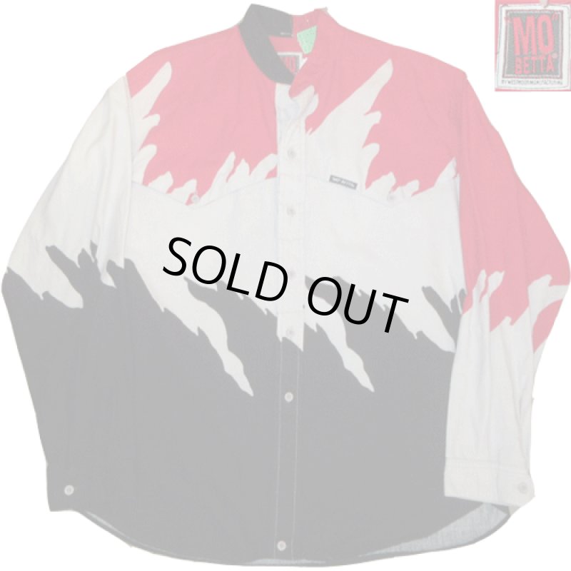 画像1: USED 90's MO' BETTA スタンドカラー デザインシャツ MIX / 210429 (1)