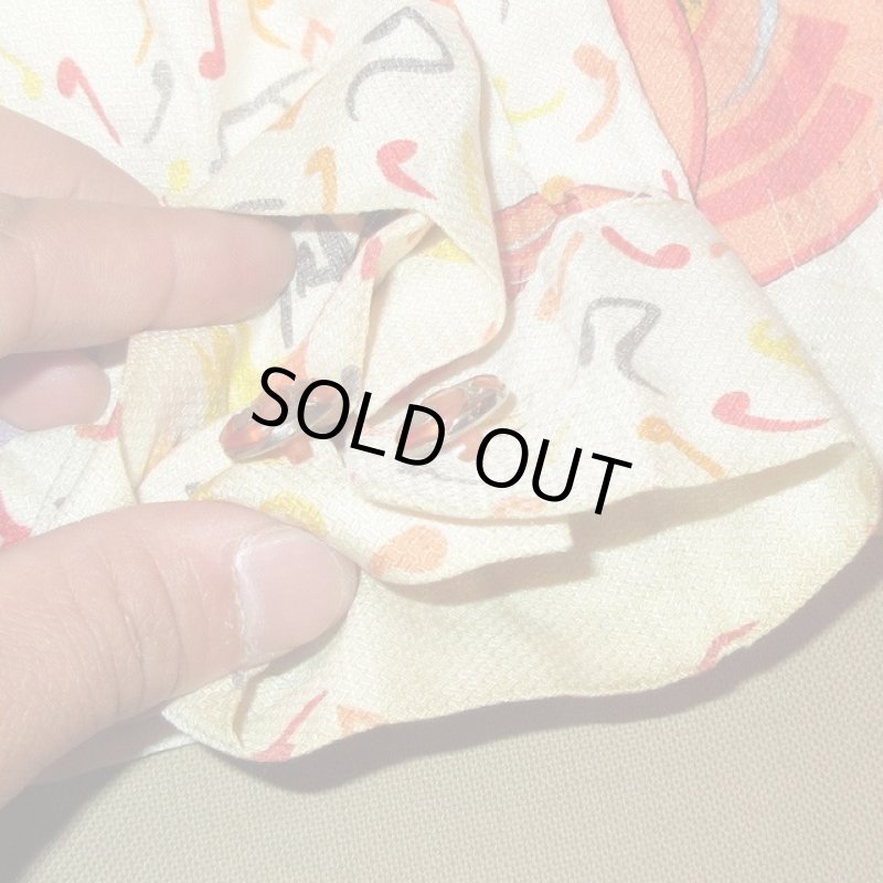 画像12: USED 90's Silversilk ジャズ総柄 シルクシャツ MIX / 210429 (12)