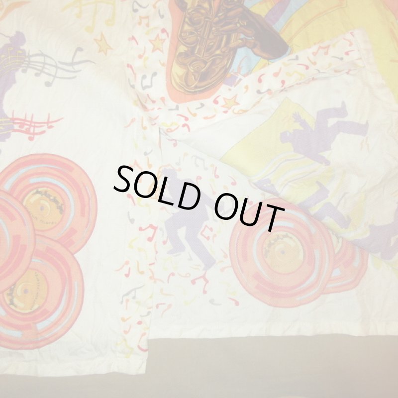 画像8: USED 90's Silversilk ジャズ総柄 シルクシャツ MIX / 210429 (8)