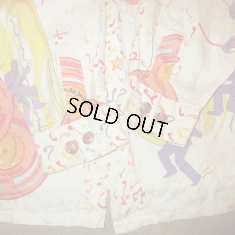 画像7: USED 90's Silversilk ジャズ総柄 シルクシャツ MIX / 210429 (7)