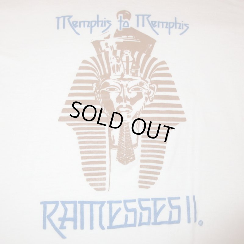 画像1: USED 80's RAMESSESII ファラオ 古代エジプト Tシャツ WHT / 210506 (1)