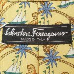 画像4: USED 90's Salvatore Ferragamo サルバトーレ フェラガモ 豹 シルク ネクタイ made in ITALY / 210512 (4)