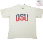画像2: USED 60's Collageate Pacific OSU カレッジ 染み込みプリント Tシャツ WHT / 210506 (2)