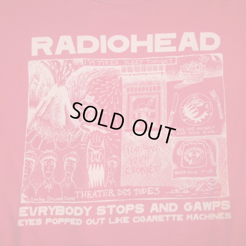 画像1: USED 90's 00's RADIOHEAD レディオヘッド W.A.S.T.E. 長袖 Tシャツ RED / 210524 (1)