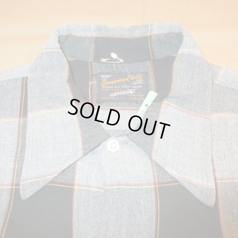 画像5: USED 60's NATIONAL ナショナル ブラックベース レーヨンシャツ MIX / 210527 (5)