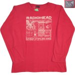 画像2: USED 90's 00's RADIOHEAD レディオヘッド W.A.S.T.E. 長袖 Tシャツ RED / 210524 (2)