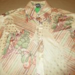 画像4: USED 70's ANDY アンディ ヒッピー柄 化繊 半袖シャツ MIX / 210620 (4)